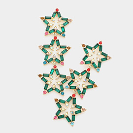 Christmas Triple Star Link Dangle Earrings