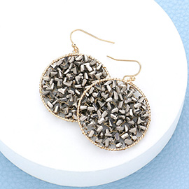Faceted Beaded Round Dangle Earrings
