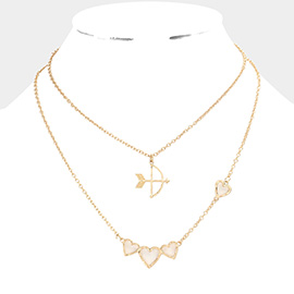 2PCS - Cupid's Arrow Heart Pendant Necklaces