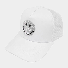 Bling Smile Accented Mesh Back Baseball Cap