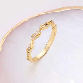 Brass Metal Stone Embellished Ring
