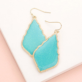 Glittered Petal Dangle Earrings