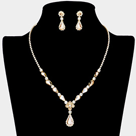 Teardrop Accented Rhinestone Necklace