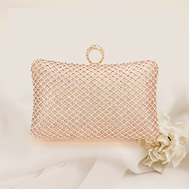 Bling Rectangle Evening Tote / Clutch / Crossbody Bag