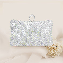 Bling Rectangle Evening Tote / Clutch / Crossbody Bag