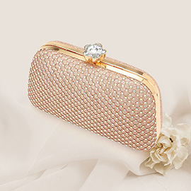 Flower Pointed Bling Evening Tote / Clutch / Crossbody Bag