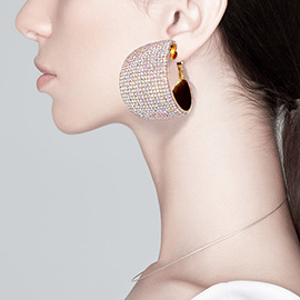 Rhinestone Pave Hoop Evening Earrings