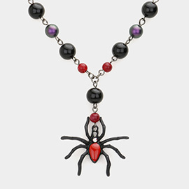 Spider Pendant Beaded Necklace