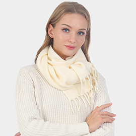 Solid Fringe Oblong Scarf