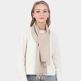 Solid Fringe Oblong Scarf