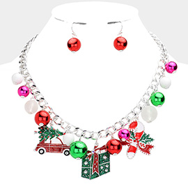 Christmas Tree Car Gift Candy Cane Pendant Necklace