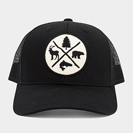 Tree Reindeer Bear Fish Outdoors Mesh Back Baseball Cap