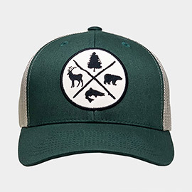 Tree Reindeer Bear Fish Outdoors Mesh Back Baseball Cap