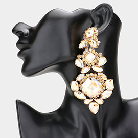 Multi Stone Statement Evening Clip on Earrings