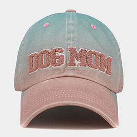 Dog Mom Message Ombre Baseball Cap