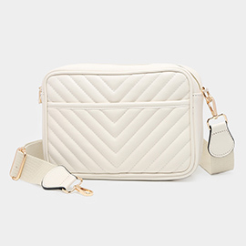 Chevron Patterned Rectangle Crossbody Bag