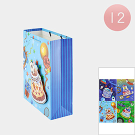 12PCS - Birthday Cake Printed Gift Bags