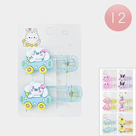12 Set of 2 - Animal Character Alligator Hair Clips