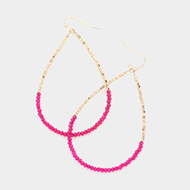Beaded Open Teardrop Dangle Earrings