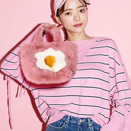 Flower Pointed Faux Fur Mini Tote Bag
