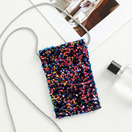 Bling Sequin Crossbody Cellphone Bag