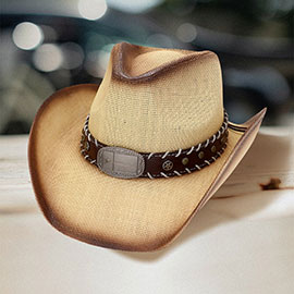 Flag of Texas Accented Straw Cowboy Hat
