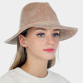 Solid Knit Fedora Hat