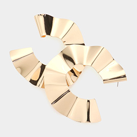 Bent Wavy Metal Hoop Earrings