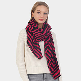 Abstract Lined Oblong Scarf