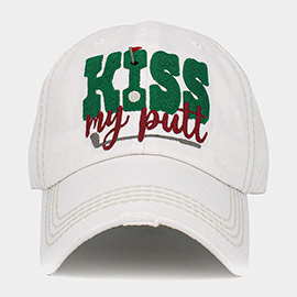 Kiss My Putt Message Golf Pointed Vintage Baseball Cap