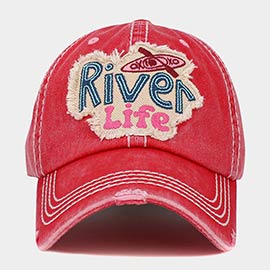 River Life Message Kayak Pointed Vintage Baseball Cap