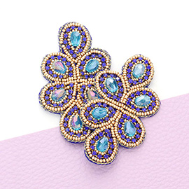 Felt Back Beaded Teardrop Cluster Earrings