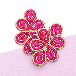 Felt Back Beaded Teardrop Cluster Earrings