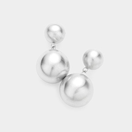 Double Metal Ball Link Dangle Earrings