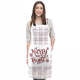 Merry and Bright Message Snowflake Apron