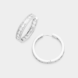 CZ Embellished Huggie Hoop Earrings