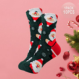 10Pairs - Santa Claus Snowflake Socks
