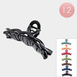 12PCS - Braided Solid Claw Hair Clips