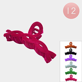 12PCS - Braided Solid Velvet Claw Hair Clips