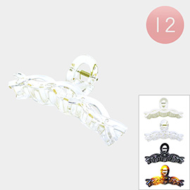 12PCS - Braided Solid Tortoise Claw Hair Clips