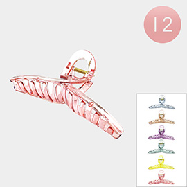 12PCS - Solid Lucite Claw Hair Clips