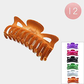 12PCS - Solid Velvet Bow Claw Hair Clips
