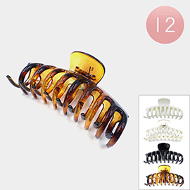 12PCS - Solid Tortoise Claw Hair Clips