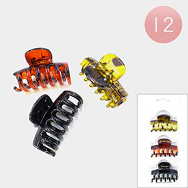 12 Set of 3 - Solid Tortoise Claw Hair Clips