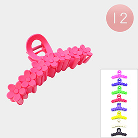 12PCS - Flower Cluster Solid Claw Hair Clips