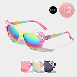 12PCS - Unicorn Rainbow Pointed Wayfarer Kids Sunglasses