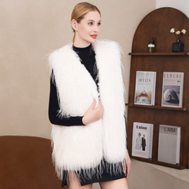 Solid Faux Fur Vest