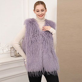 Solid Faux Fur Vest