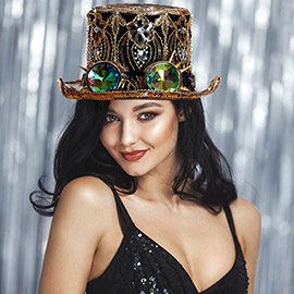 Burning Man Sequin Goggle Hat