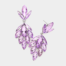 Crystal Marquise Cluster Evening Earrings